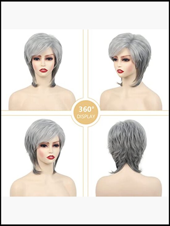 Short Pixie Cut Wig with Bangs Natural Layered Synthetic Hair Heat Resistant main image 5